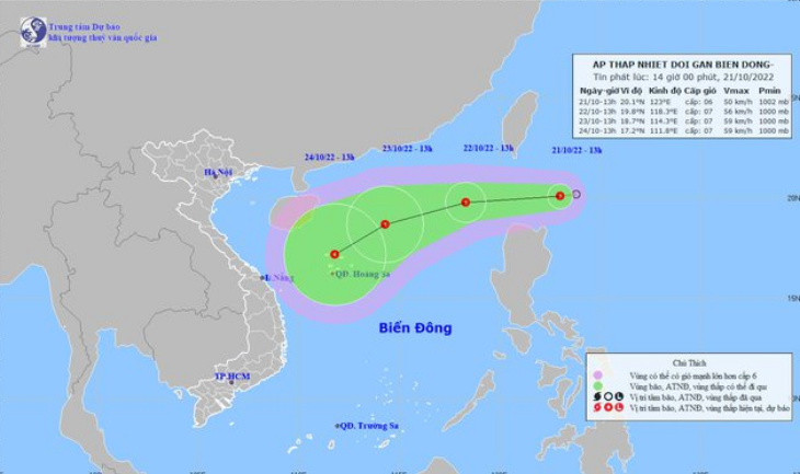 Áp thấp nhiệt đới gần Biển Đông