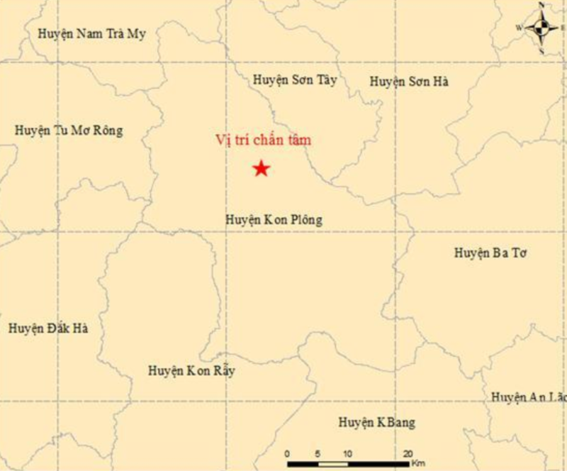 Liên tiếp xảy ra động đất ở Kon Tum