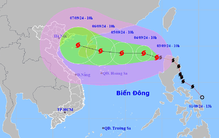 Bão số 3 có thể giật cấp 16, 17, phạm vi ảnh hưởng toàn miền Bắc