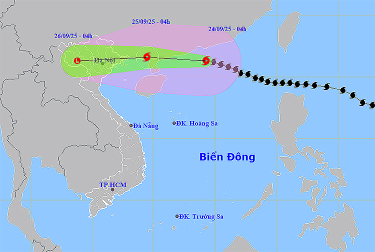 Thời tiết ngày 24/9: Khu vực Bắc Bộ sắp hứng mưa lớn do ảnh hưởng siêu bão