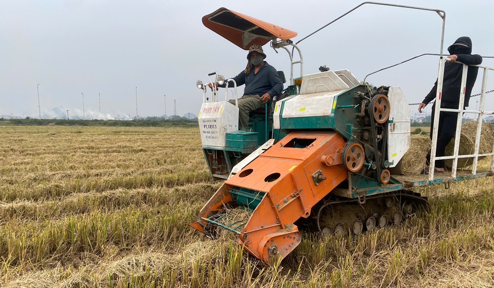 Nông dân Ninh Bình hưởng lợi ích 'kép' từ máy cuộn rơm