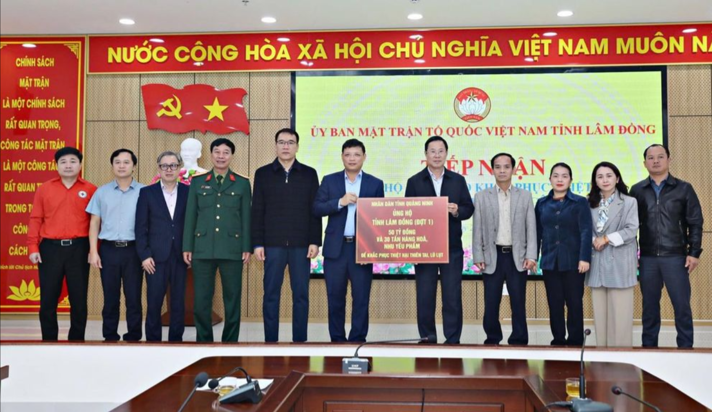  Quảng Ninh: Ủng hộ Lâm Đồng 50 tỷ đồng và 30 tấn hàng hóa cứu trợ