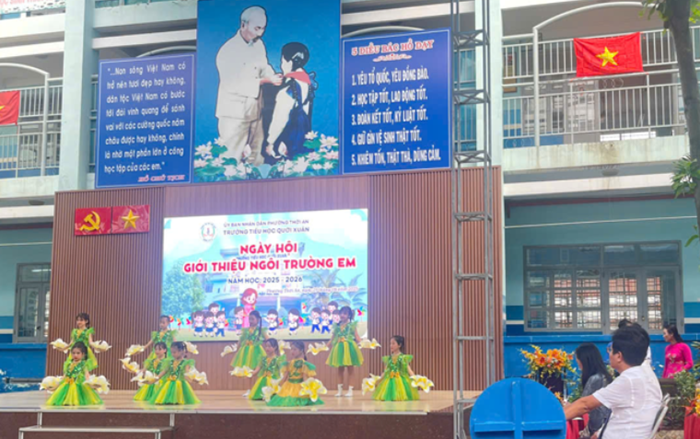 Trường Tiểu học Quới Xuân: Rộn ràng ngày hội trường dịp 80 năm Quốc khánh
