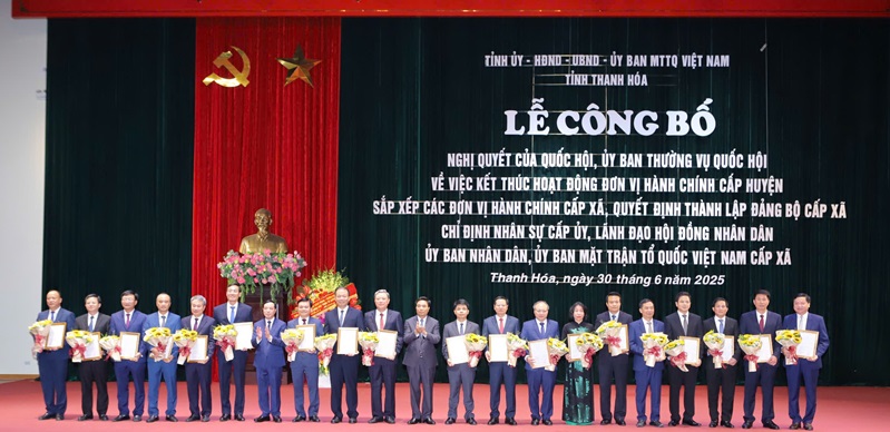 Thanh Hóa: Công bố danh sách cán bộ chủ chốt của 166 xã, phường