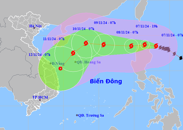 Bão giật cấp 17 sắp vào Biển Đông